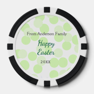 Jetons De Poker Joyeuses Pâques pois gris vert nom de famille