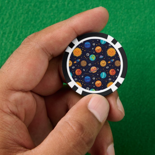 Jetons De Poker Joyeuses Planètes Chips de Poker (main)