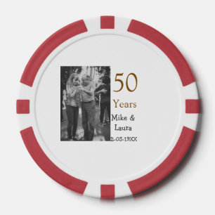 Jetons De Poker Joyeux 50e anniversaire ajouter nom du couple date