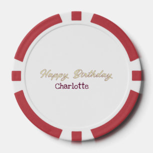 Jetons De Poker joyeux anniversaire jaune marron pastel moderne te