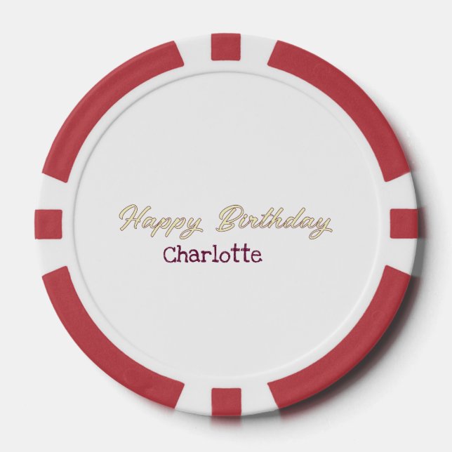 Jetons De Poker joyeux anniversaire jaune marron pastel moderne te (Recto)