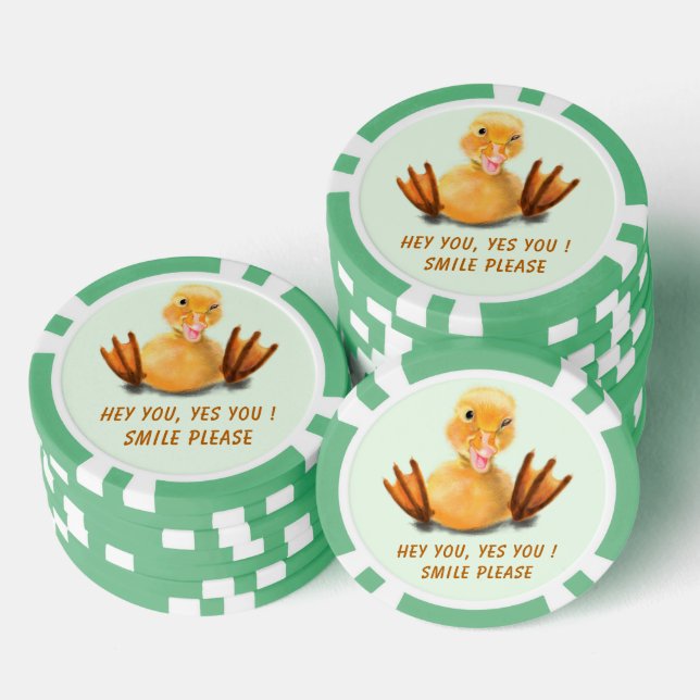 Jetons De Poker Joyeux Canard Funny Chips de Poker - Smile (Empiler)