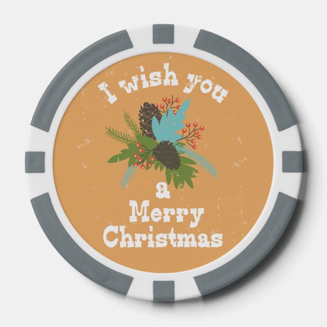 Jetons De Poker Joyeux Décor de Noël (Recto)