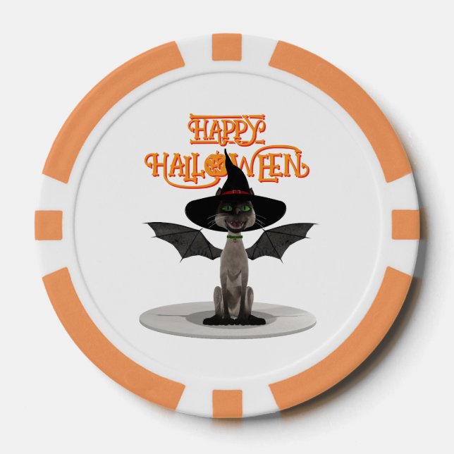 Jetons De Poker Joyeux Halloween. (Recto)