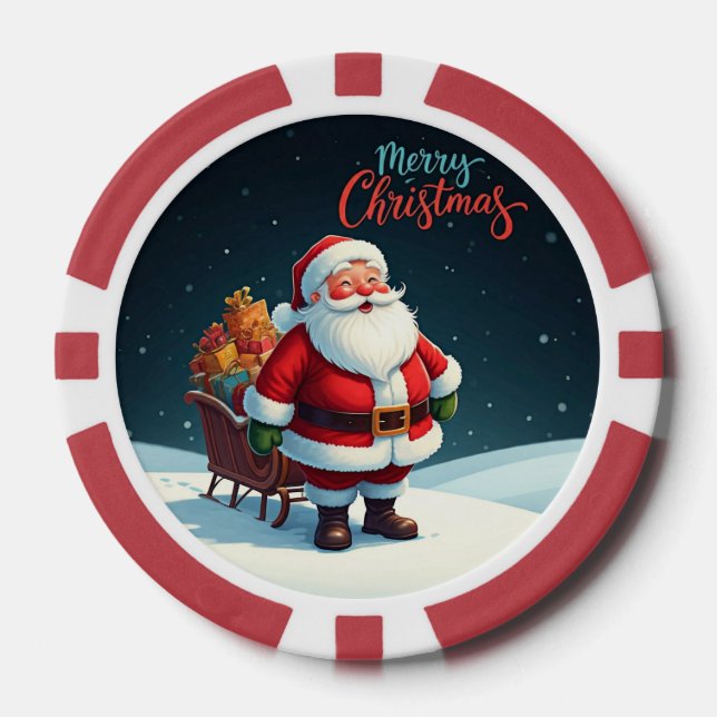 Jetons De Poker Joyeux Noël  (Recto)