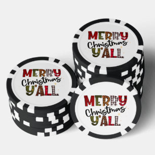 Jetons De Poker Joyeux Noël à tous Imprimé Tartan Léopard