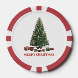 Jetons De Poker Joyeux Noël. Arbre (modèle 1) avec des cadeaux