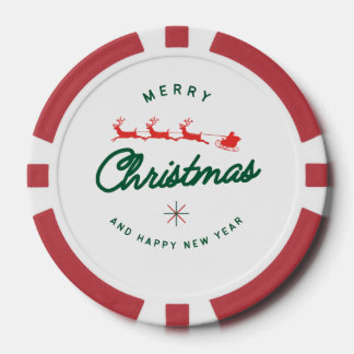 Jetons De Poker Joyeux Noël et bonne année