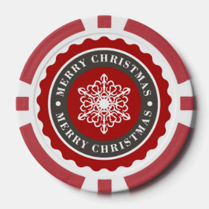Jetons De Poker Joyeux Noël Flambeau de neige