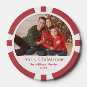 Jetons De Poker joyeux noël rétro calligraphie de vacances photo