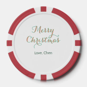 Jetons De Poker joyeux noël rouge vert nom amour stylé moderne