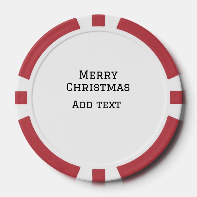 Jetons De Poker Joyeux Noël simple minimum ajouter nom modèle de t (Recto)