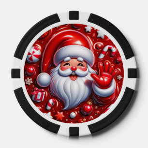 Jetons De Poker Joyeux Père Noël Waving Poker Chips - Festive Holi