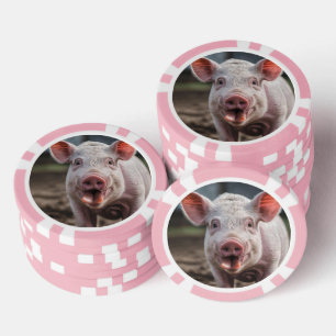 Jetons De Poker Joyeux Poke de langue de porc blanc,