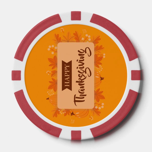 Jetons De Poker Joyeux Thanksgiving 2 (Recto)