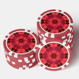 Jetons De Poker Kaleidoscope Écarlate Embrassé par la Pluie