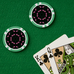 Jetons De Poker Kaleidoscope Émeraude et Rose