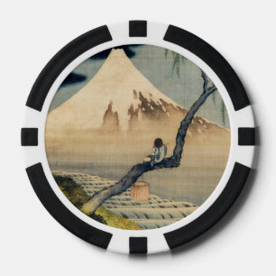 Jetons De Poker Katsushika Hokusai - Garçon regardant le mont Fuji
