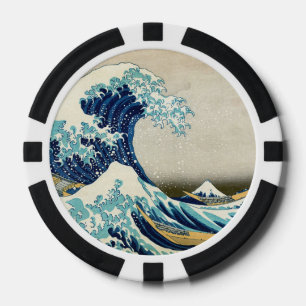 Jetons De Poker Katsushika Hokusai - La Grande vague au large de K