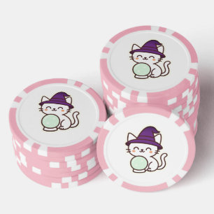 Jetons De Poker Kawaii Halloween Chat - Magique & Adorable Éffraya