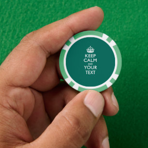 Jetons De Poker KEEP CALM personnalisé et votre texte