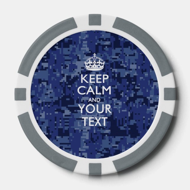 Jetons De Poker KEEP CALM personnalisé et votre texte (Recto)