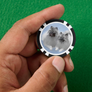 Jetons De Poker Keeshond Paire de Kees Peinture Art animal origina