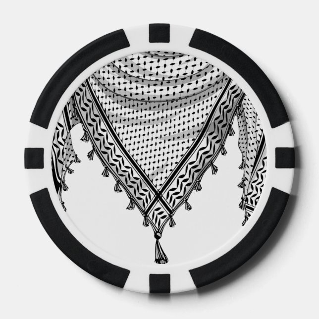 Jetons De Poker Keffiyeh Écharpe palestinienne tissu traditionnel (Recto)