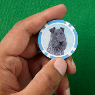 Jetons De Poker Kerry Blue Terrier peinture mignonne Chien d'origi