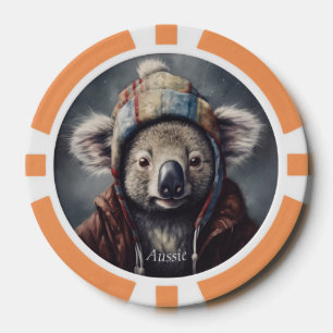 Jetons De Poker koala adorable portant casquette mignon personnali