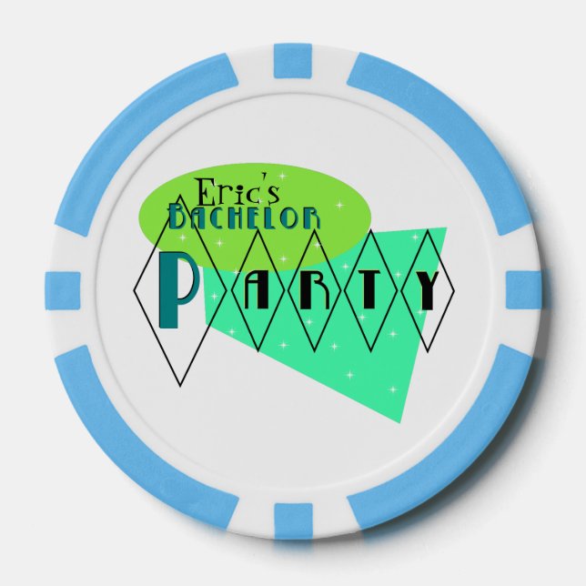 Jetons De Poker KRW Designs Retro Fun Bachelor Party Poker Chips (Recto)