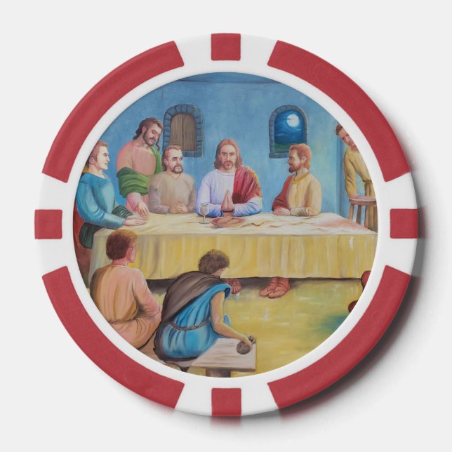 Jetons De Poker La Cène : Jésus et les disciples (Recto)
