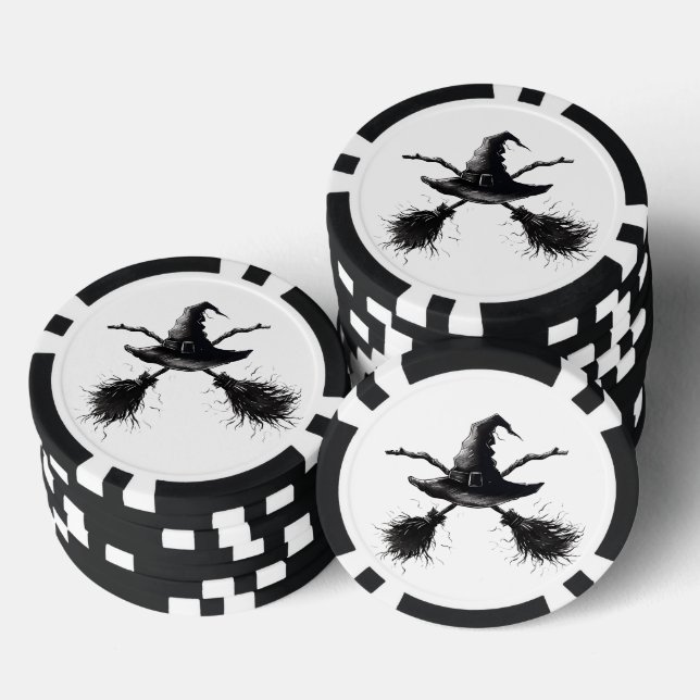 Jetons De Poker La Croix de la Sorcière-Noir (Empiler)