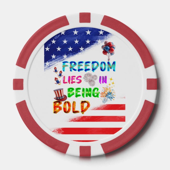Jetons De Poker La liberté du jeu réside dans l'audace (Recto)