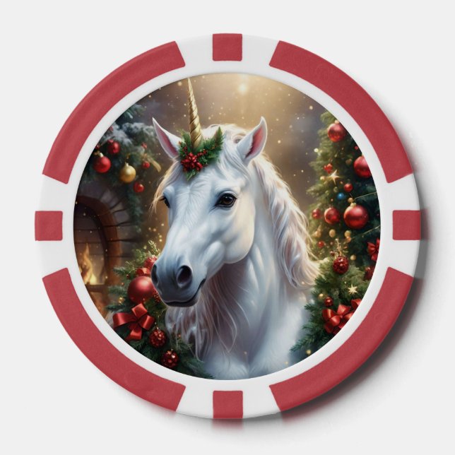 Jetons De Poker « La Licorne de Noël » (Recto)