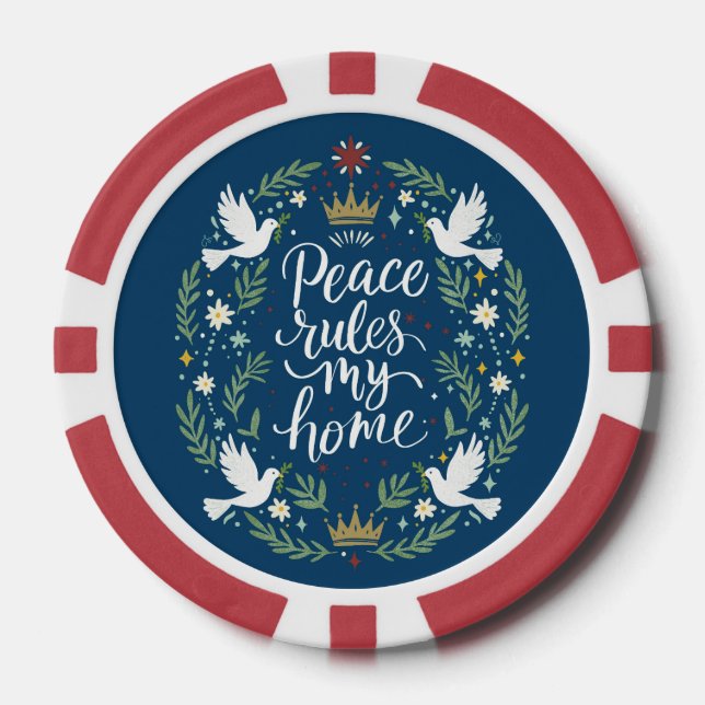 Jetons De Poker La paix règne dans ma maison (Recto)
