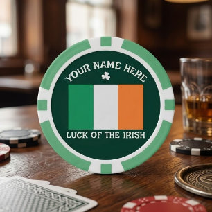 Jetons De Poker La Saint-Patrick Drapeau de l'Irlande Nom personna