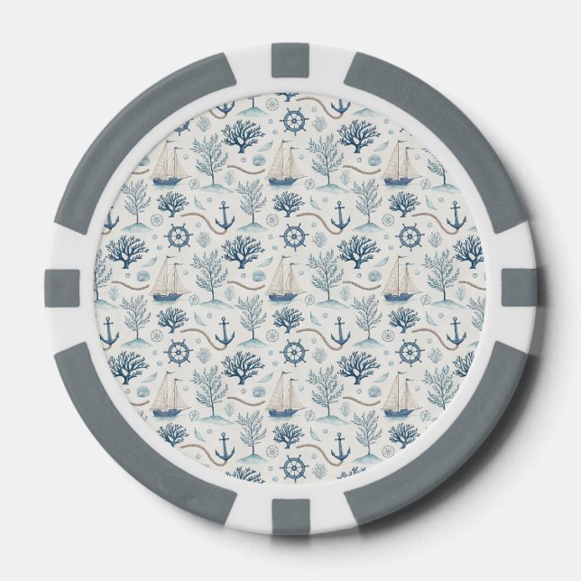 Jetons De Poker La vie côtière Océans Bleus (Recto)