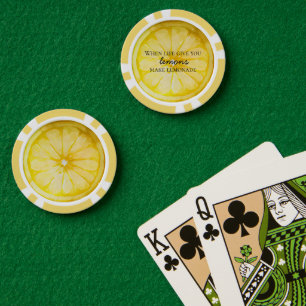 Jetons De Poker La Vie Vous Donne Une Citation De Citron