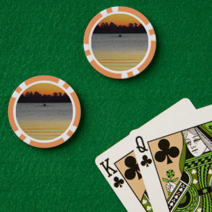 Jetons De Poker Lac Wendouree Calme Avant la Tombée de la Nuit