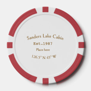 Jetons De Poker Lake house et. Date année coordonnées personnalisé