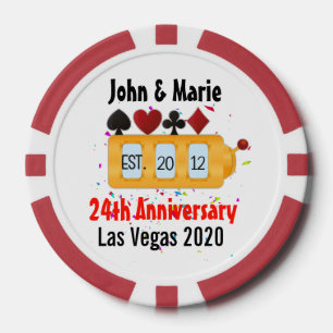 Jetons De Poker Las Vegas Couple Anniversaire Célébrer Custom