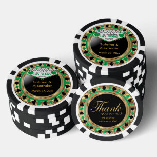 Jetons De Poker Las Vegas Mariage - Vert - Personnaliser