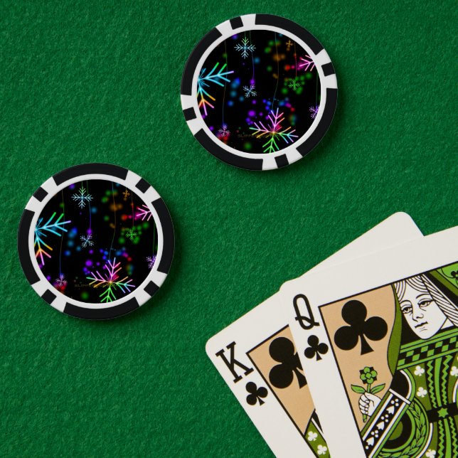 Jetons De Poker L'atmosphère de Noël festive et animée de Slippery (Table de poker (double))