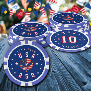 Jetons De Poker Le 250e anniversaire de l'Amérique USA 250 1776 20