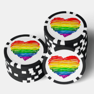 Jetons De Poker Le cœur arc-en-ciel de SlipperyJoe griffonné tourb