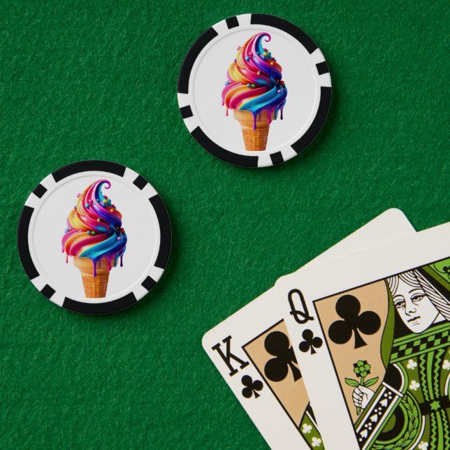 Jetons De Poker Le cône de glace classique de SlipperyJoe's vibran (Table de poker (double))