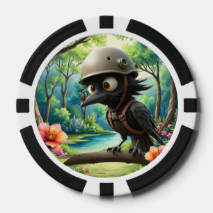 Jetons De Poker Le Corbeau Qui a Demandé des Conseils de Vol à un