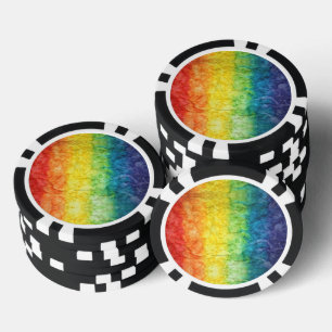 Jetons De Poker Le drapeau tie-dyé de SlipperyJoe arc-en-ciel pres