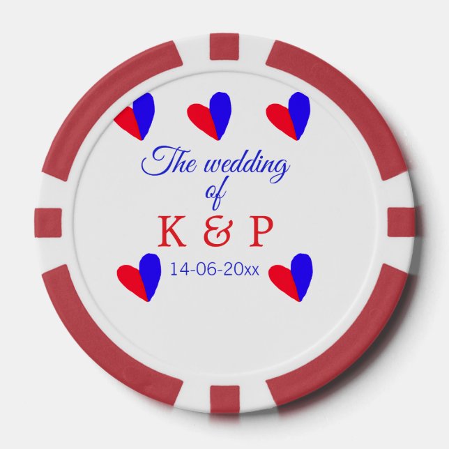 Jetons De Poker Le mariage d'ajouter le nom du couple date de la l (Recto)